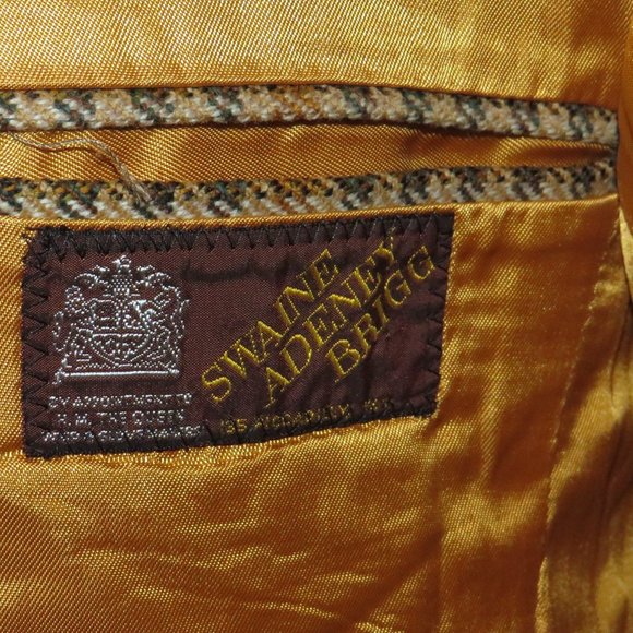 Swaine Adeney Brigg Bladen Wool Brown Check Three Button Sport Coat 38R - Picture 10 of 11